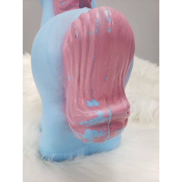 Vintage A J Renzi Corp Pink Carousel Horse Plastic 10" Blow Mold Coin‎ Bank Pony - Picture 6 of 8